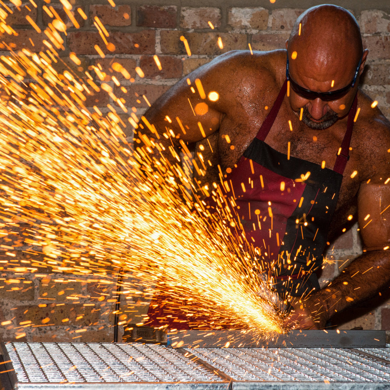 Eisenblätter 91331 TRIMFIX® HellFire® Heavy-Duty 125 mm x M14, multigrain 40/60, Fächerschleifscheibe