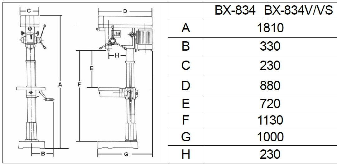 PROMAC SÄULENBOHRMASCHINE BX-834VS