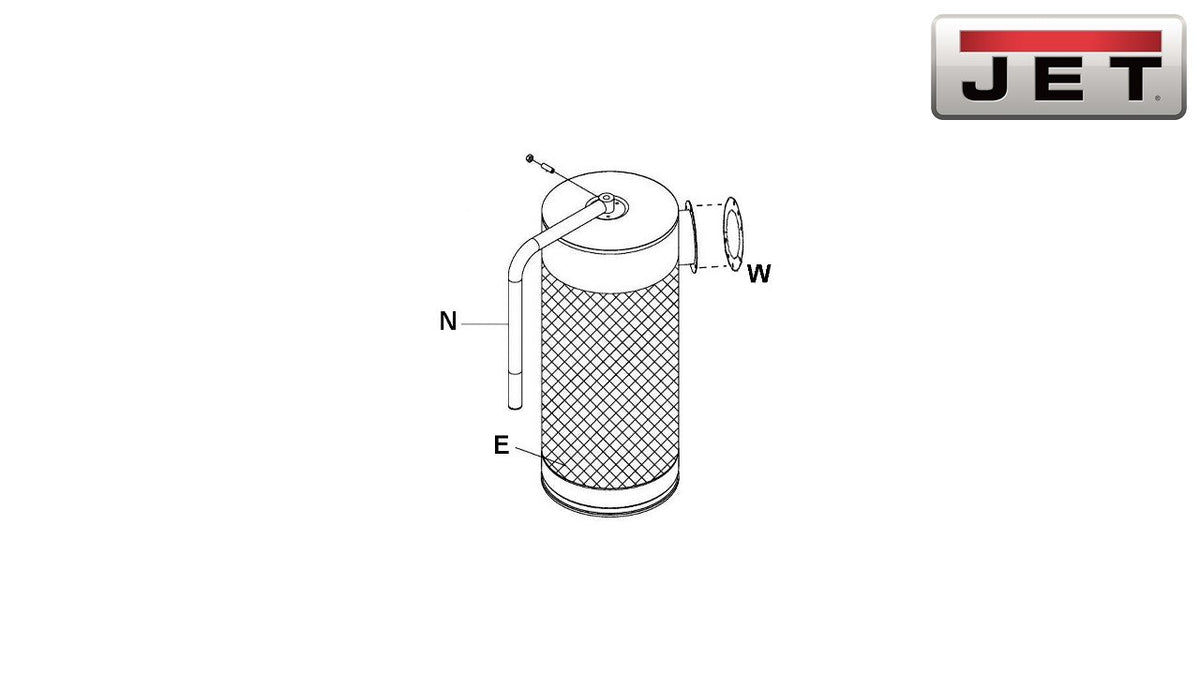 JET Zubehör Absaugen JCDC2-62 Filterpatrone, 2 Mikron für JCDC-2.0-M