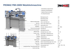 PROMAC METALLDREHBANK PBD-3069