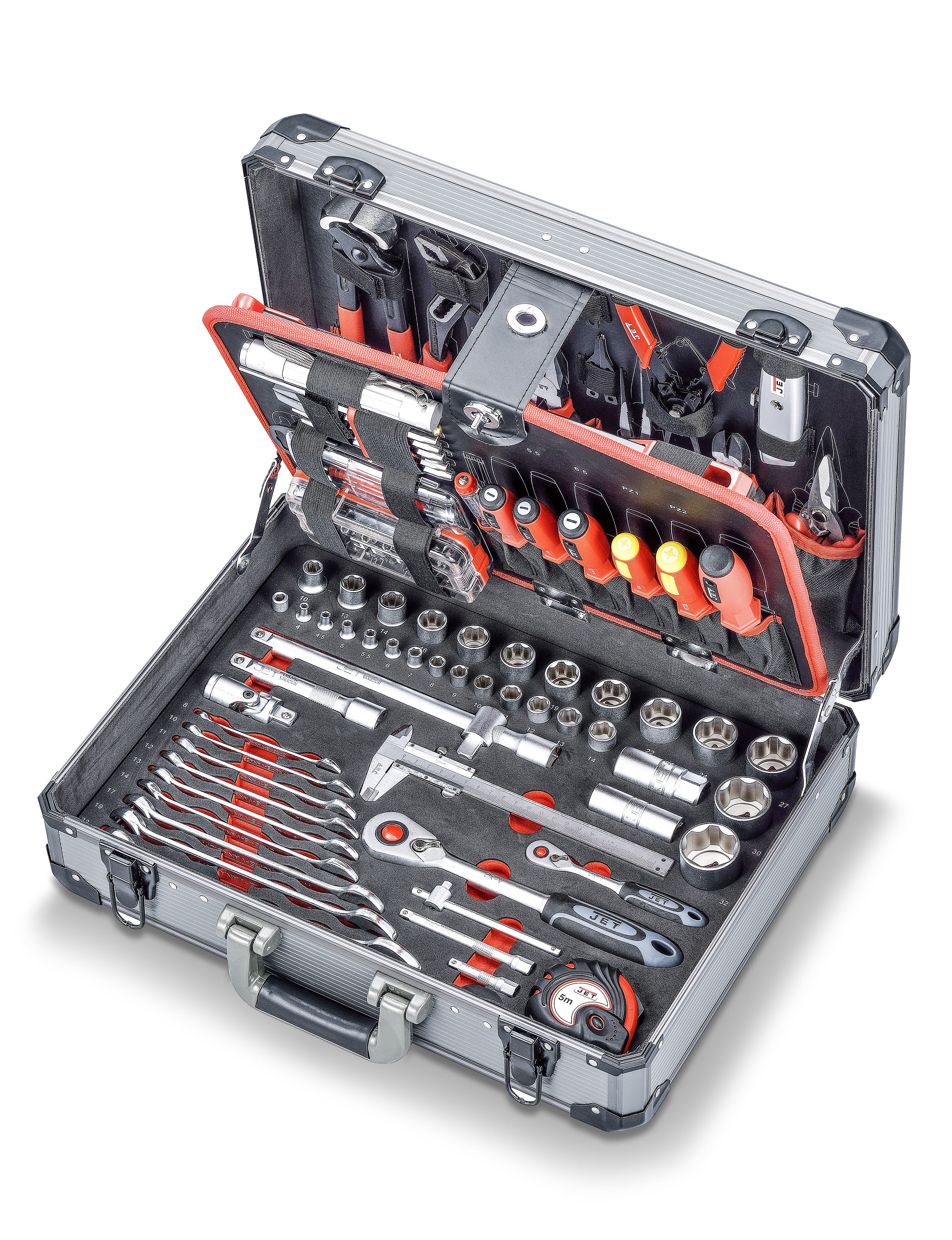 PROMAC JET-TOOLS Alu-Werkzeugkoffer 1/4" + 1/2", 136-teilig Y-136C  by PROMAC