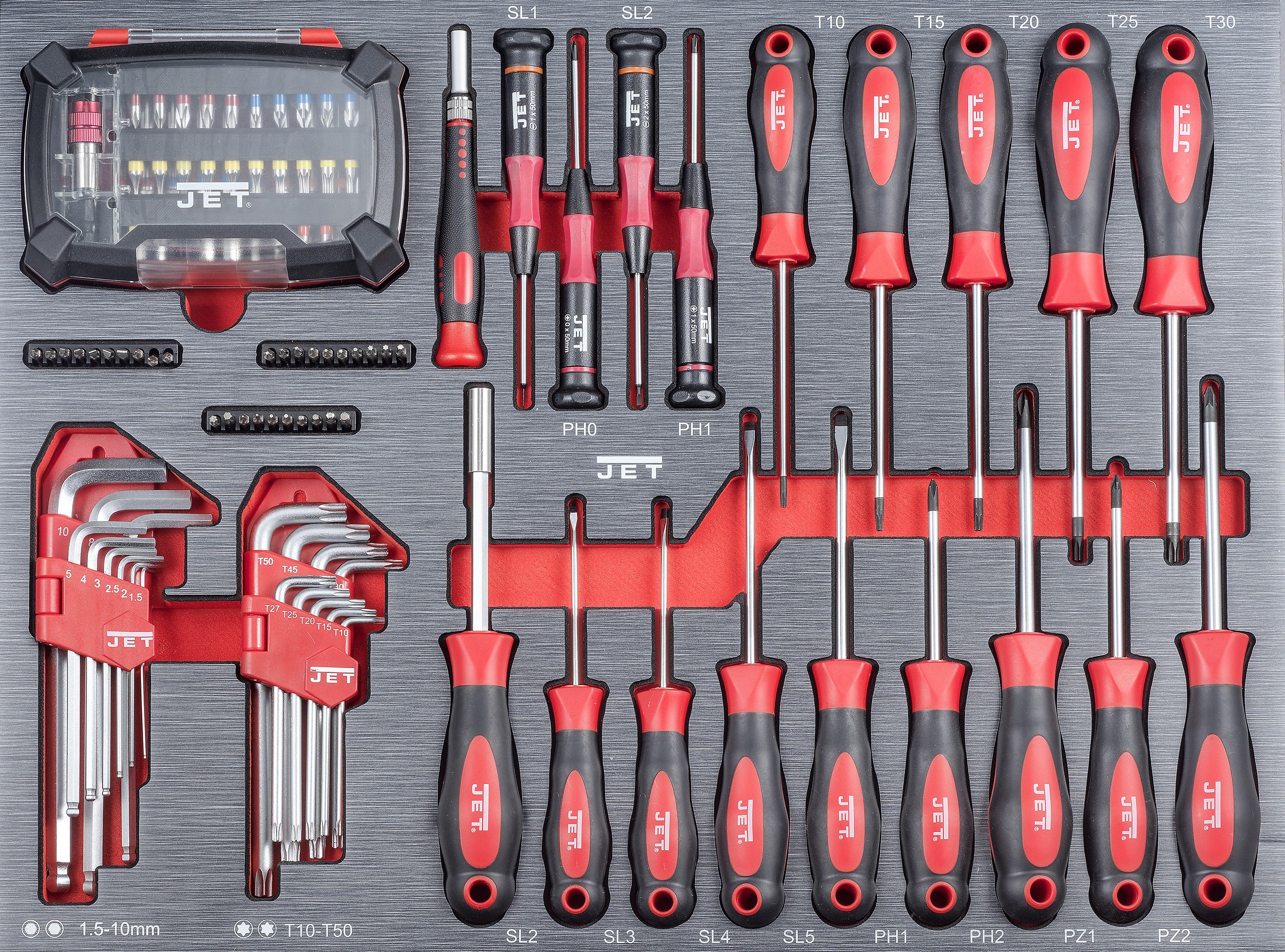 PROMAC Werkstattwagen, 1/4" + 3/8" + 1/2", 412-tlg. TT-412