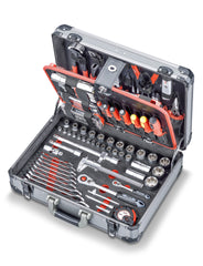 PROMAC JET-TOOLS Alu-Werkzeugkoffer 1/4" + 1/2", 136-teilig Y-136C